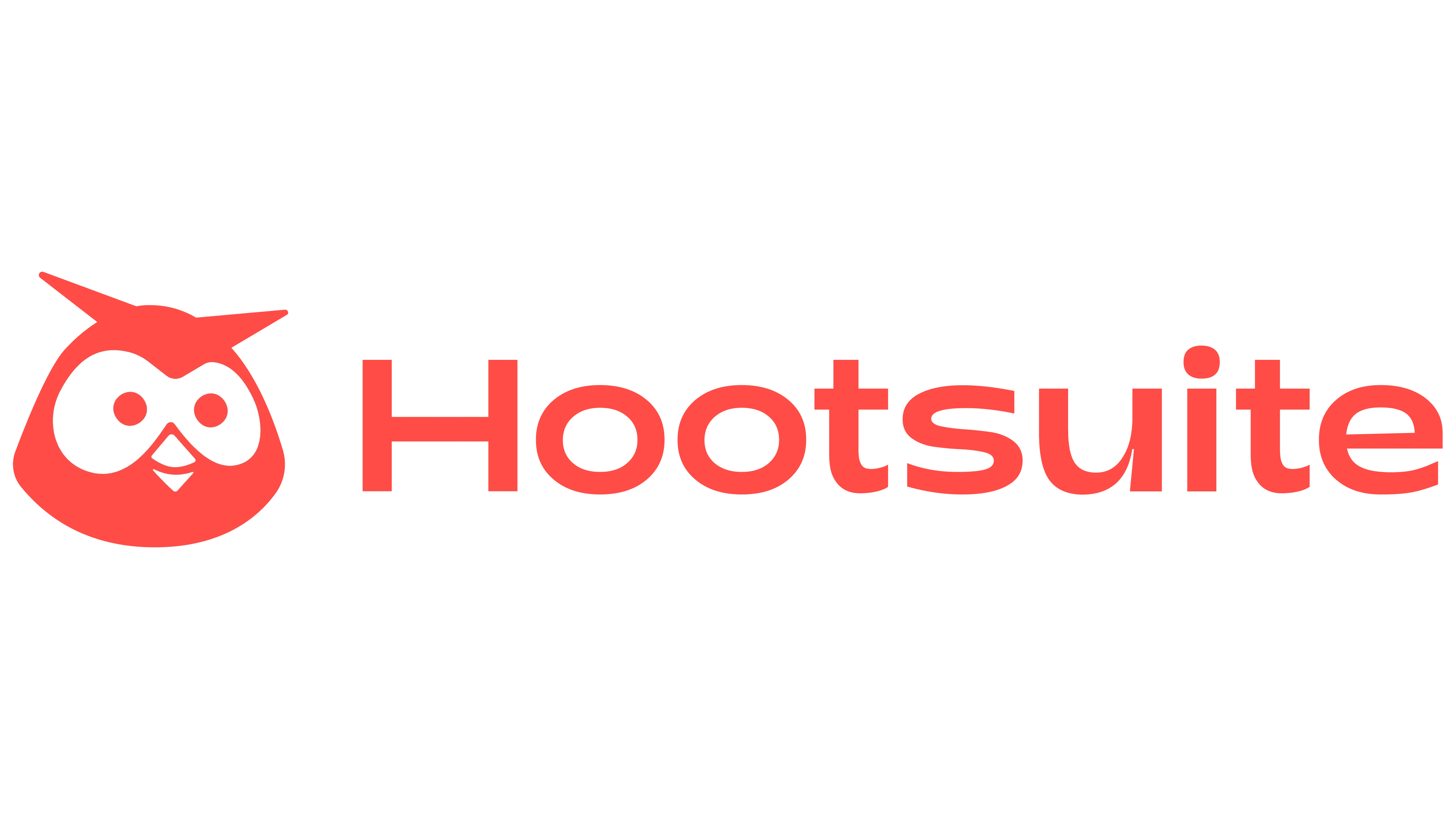 Hootsuite logo with a red owl face icon and the word "Hootsuite" in red text.