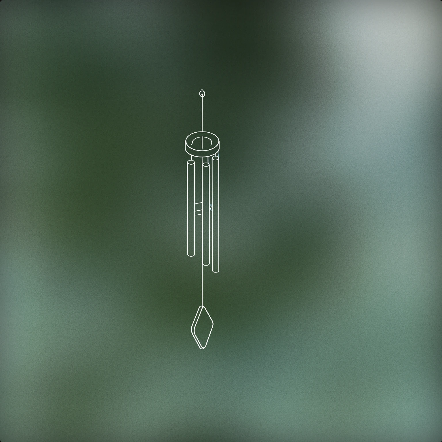 Cover of a single suspended tubular wind chime with a visible striker for Chime sound effects