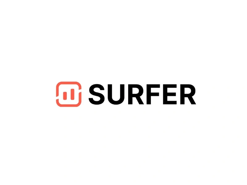 Surfer logo with a red icon and the word "SURFER" in black text.