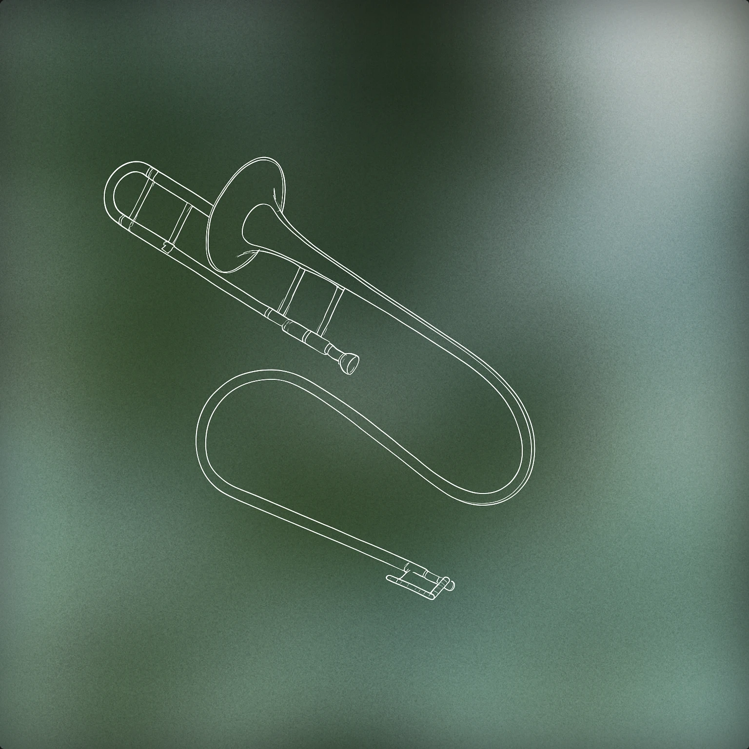 Cover of a trombone with its slide drooping downward in a dramatic curve for Sad Trombone sound effects