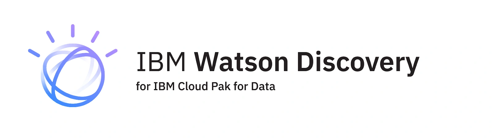 IBM Watson Discovery logo with text "for IBM Cloud Pak for Data"