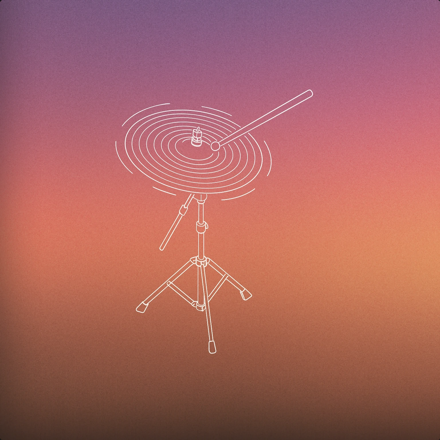 Cover of A single cymbal mounted on a stand, captured at the moment of being struck, with a subtle ripple effect emanating from its surface to suggest vibration for Cymbal Crash sound effects