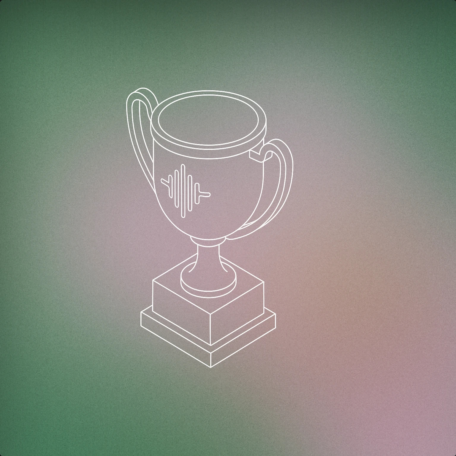 Cover of a trophy with a stylized soundwave engraved on its front for Success sound effects