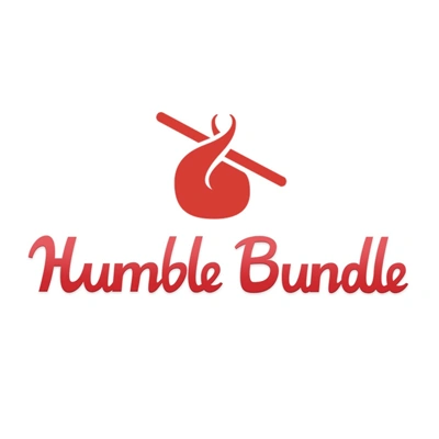 Humble Bundle logo with a red yarn ball, knitting needle, and the text "Humble Bundle" in red cursive font.