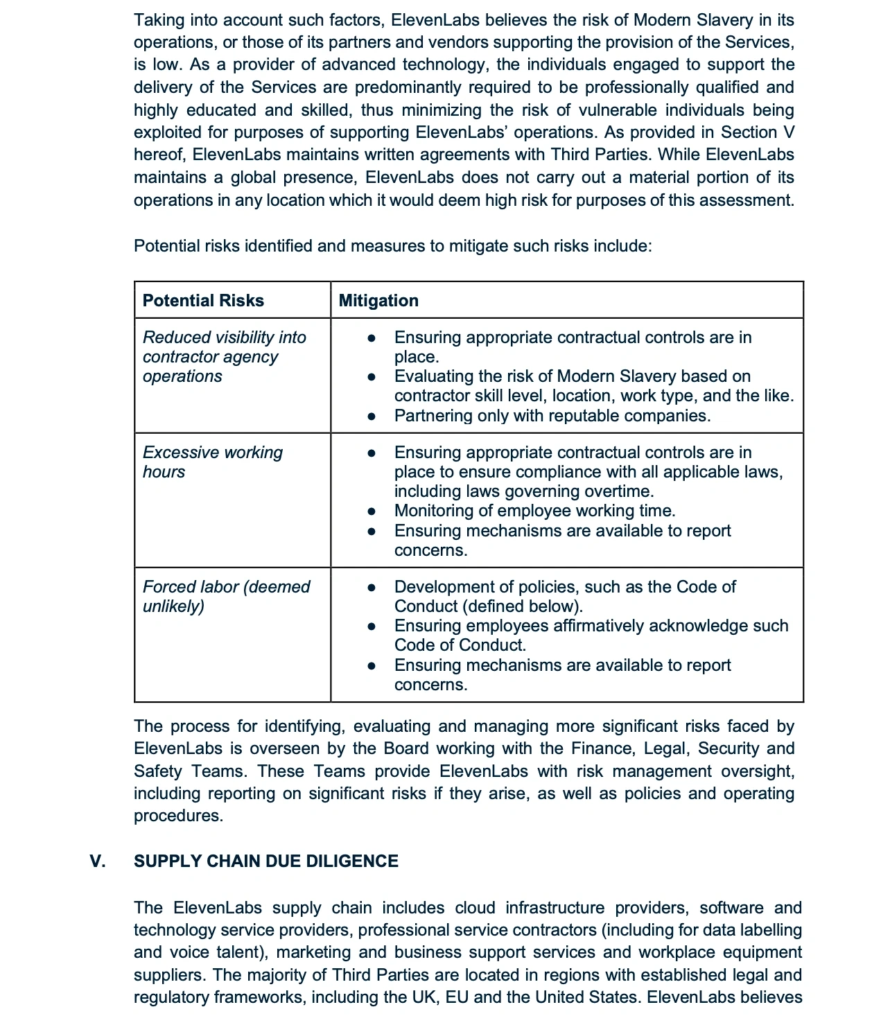 Page 3 of Modern Slavery Policy Statement