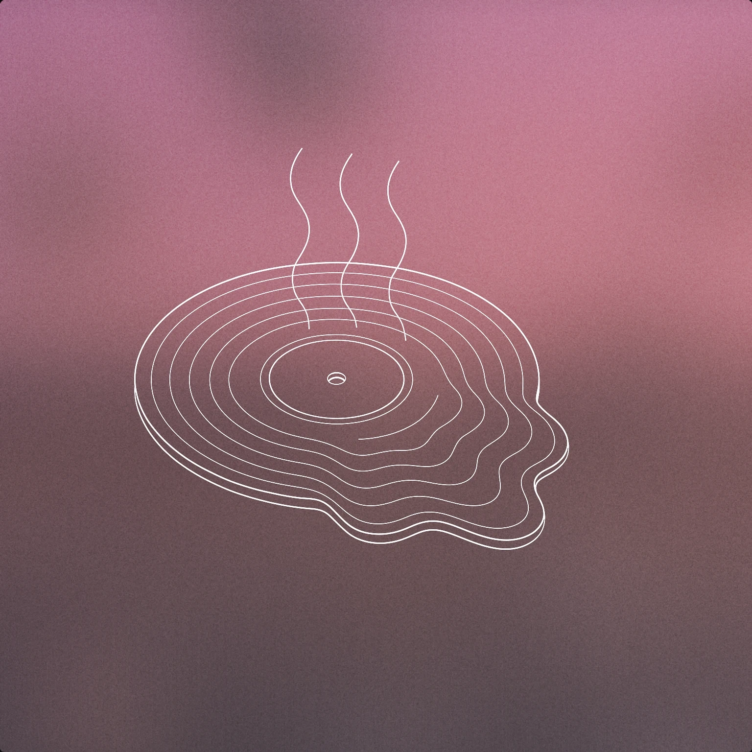 Cover of A vinyl record partially melting and warping from intense heat, with visible deformation and subtle rising lines suggesting heat waves for Burning sound effects