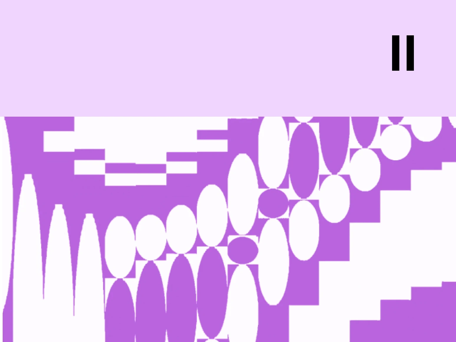 Abstract geometric pattern with purple and white shapes and a purple overlay at the top.