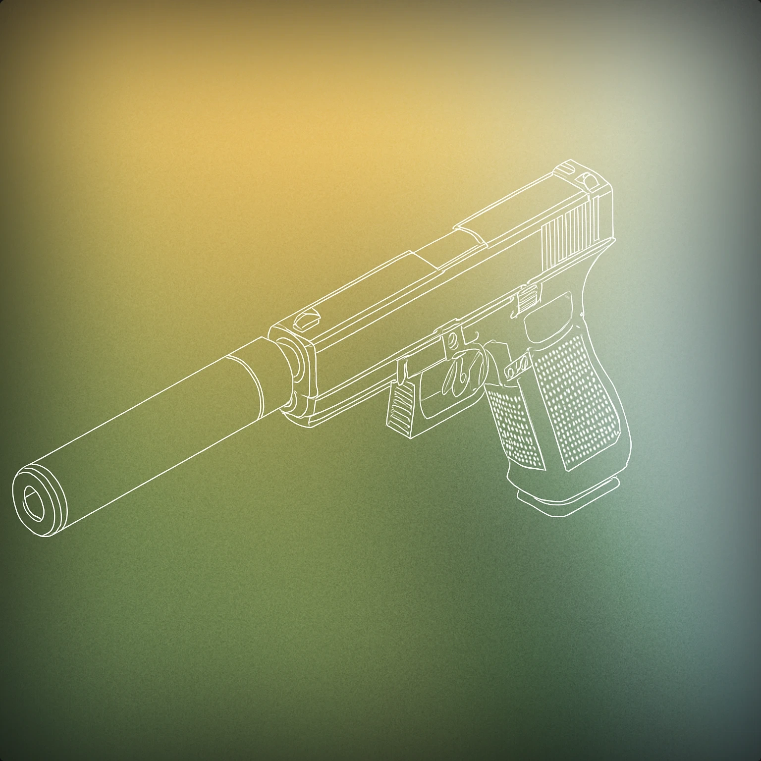 Cover of A modern handgun with an attached cylindrical suppressor for Suppressed Guns sound effects