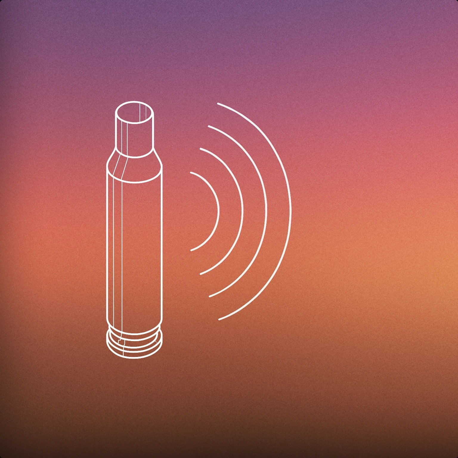 Cover of A single, upright bullet shell with a visible, stylized soundwave emanating from its open end for Bullet Shell sound effects