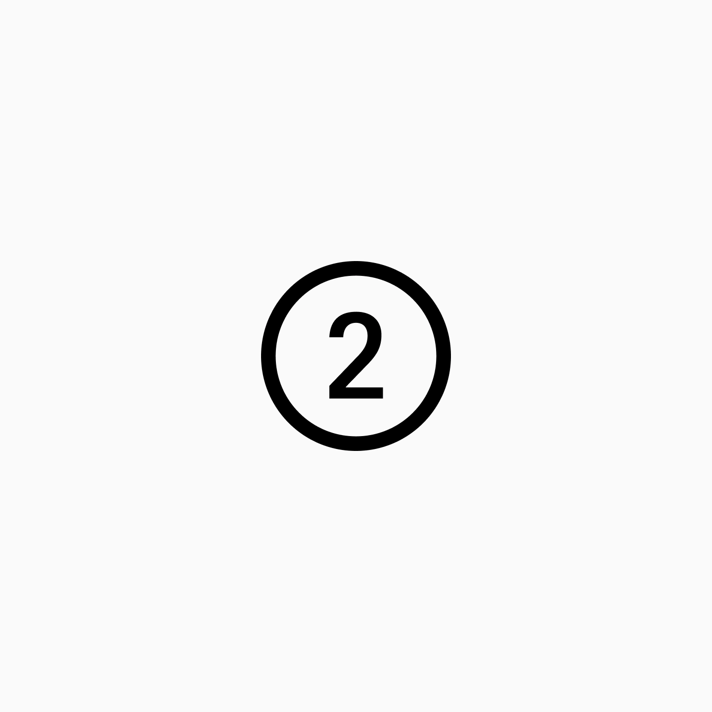 Number 2 inside a circle on a light gray background.