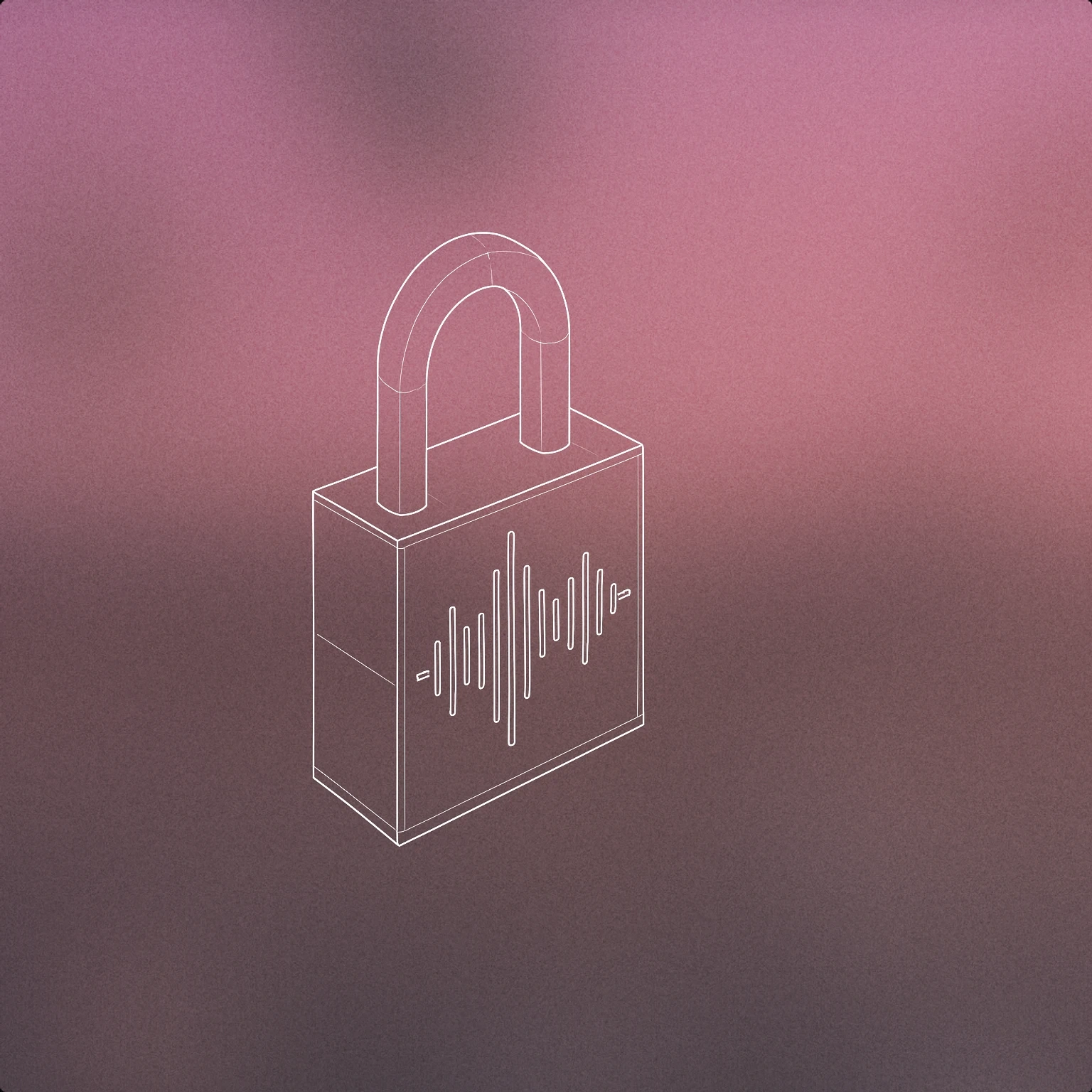 Cover of a minimalistic padlock with a soundwave etched onto its body for Latch sound effects