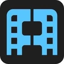 Icon of a film reel or movie camera.