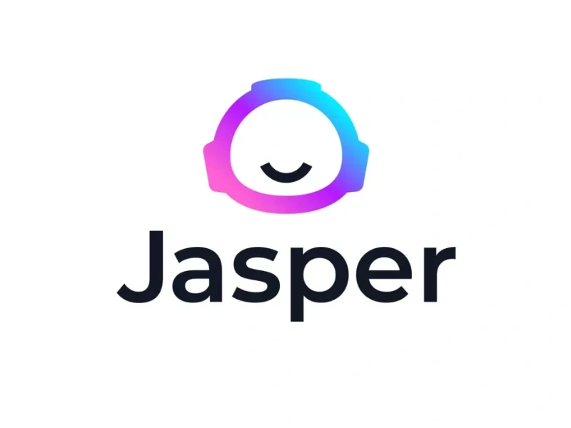 Logo of Jasper with a smiling face inside a colorful headset icon and the word "Jasper" below.