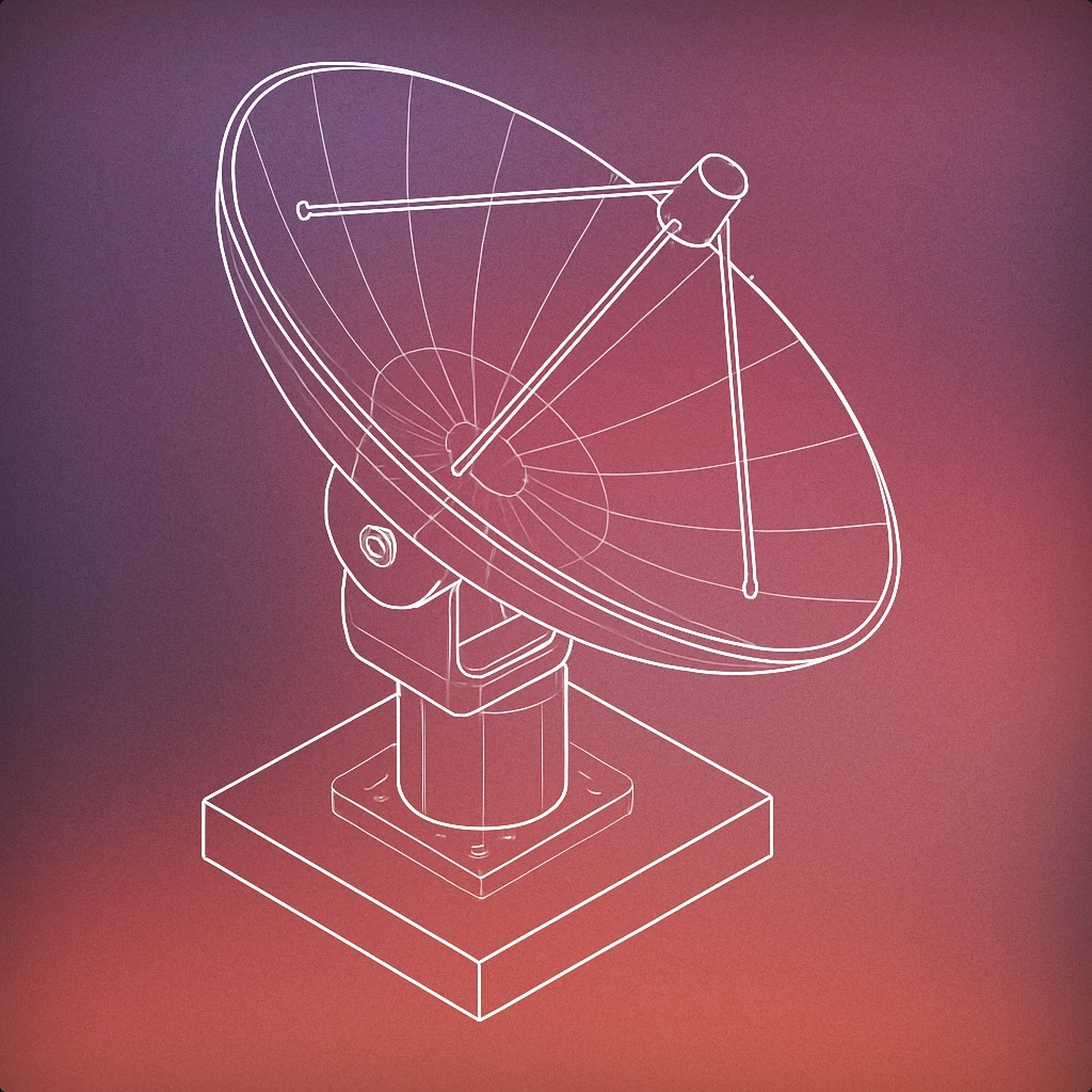 Cover of A parabolic satellite dish mounted on a simple base for Field sound effects