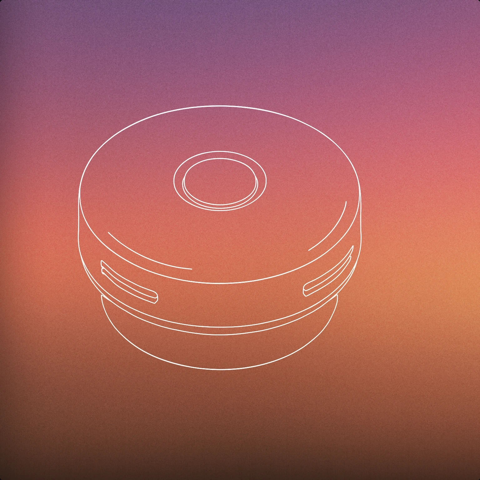 Cover of circular ceiling-mounted smoke alarm with a single central button and subtle vent slits for Smoke Alarm sound effects