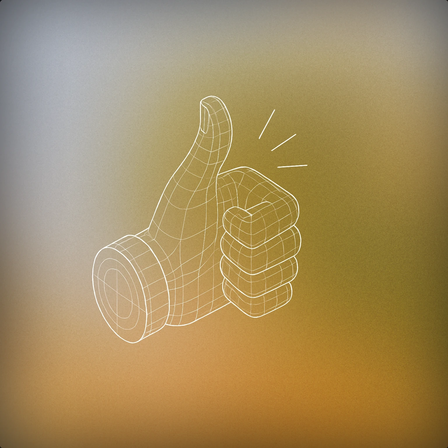 Cover of a stylized hand giving a thumbs up with subtle sound lines emanating from it for Yes Yes sound effects