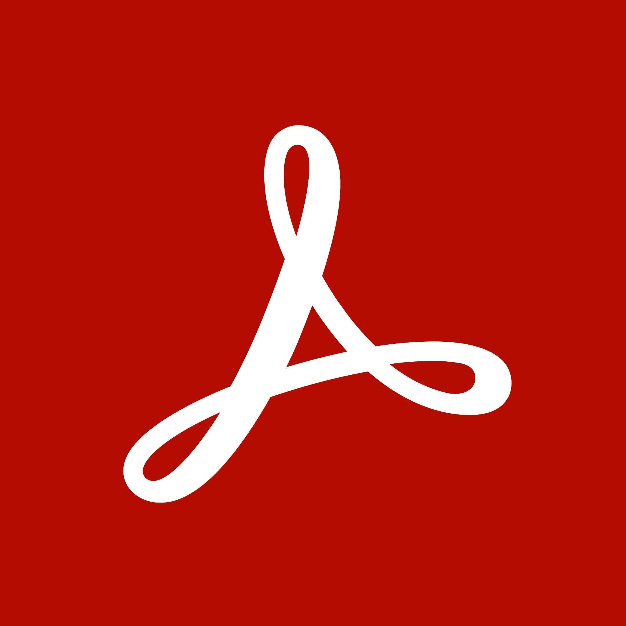 Red background with a white stylized letter "A" in the center.