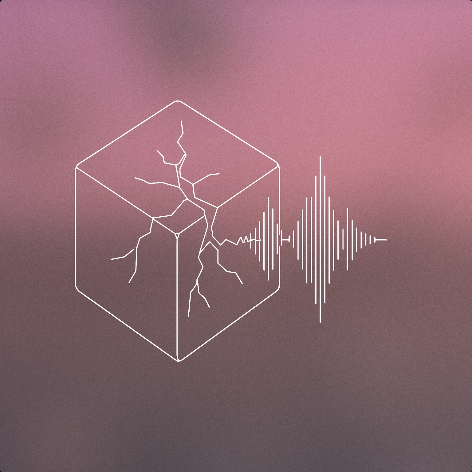 Cover of a stylized cracked ice cube with a visible soundwave pattern emerging from the crack for Ice Break sound effects