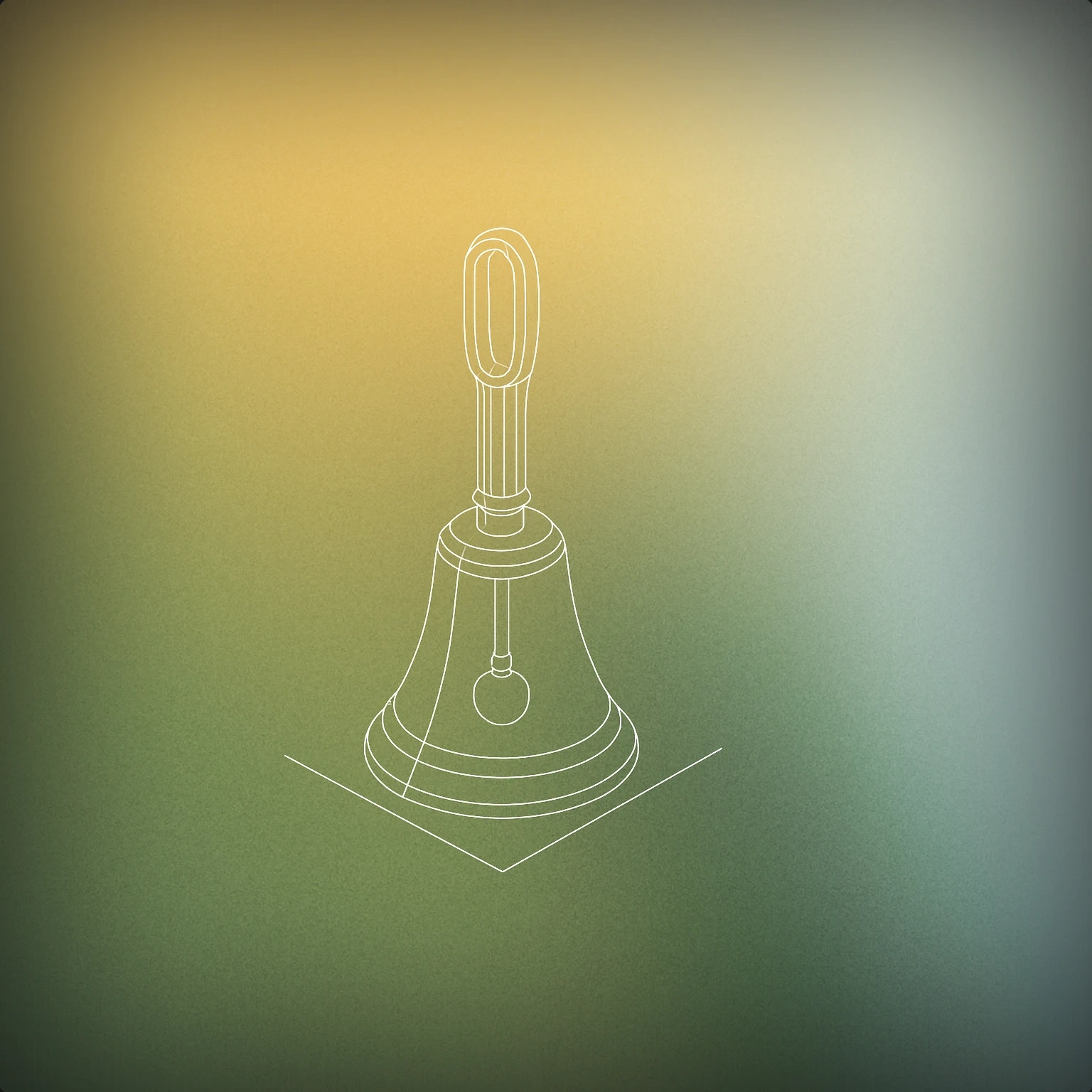 Cover of A single handbell with a visible clapper inside, positioned upright on a flat surface for Ting Bell sound effects