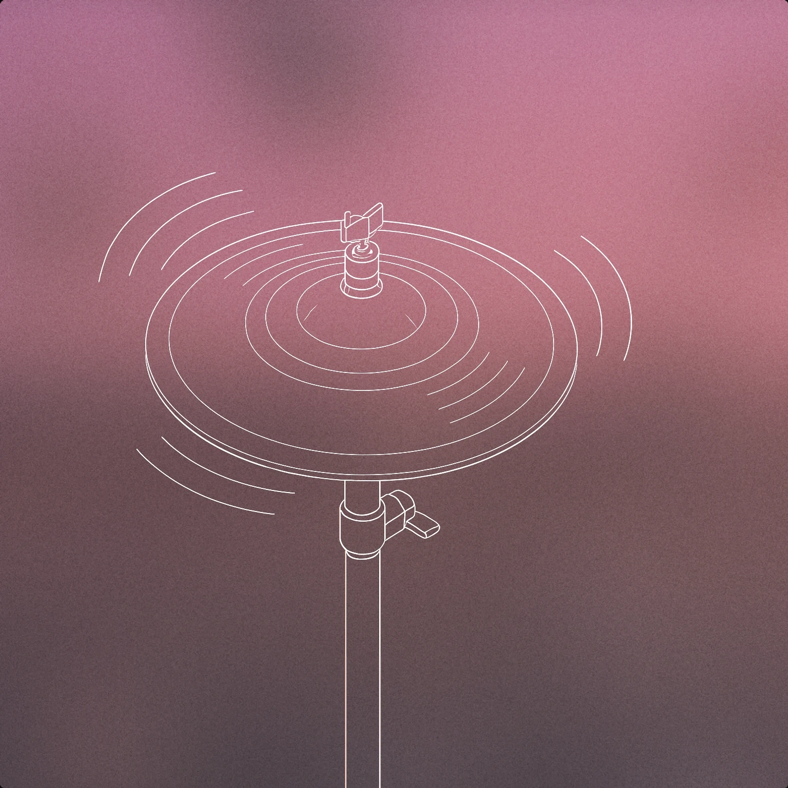 Cover of a single, stylized cymbal with subtle radiating lines to suggest vibration for Shimmer sound effects