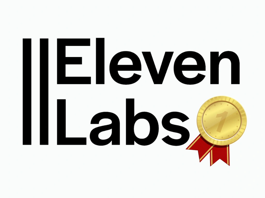 Eleven Labs logo with a gold medal and red ribbon.