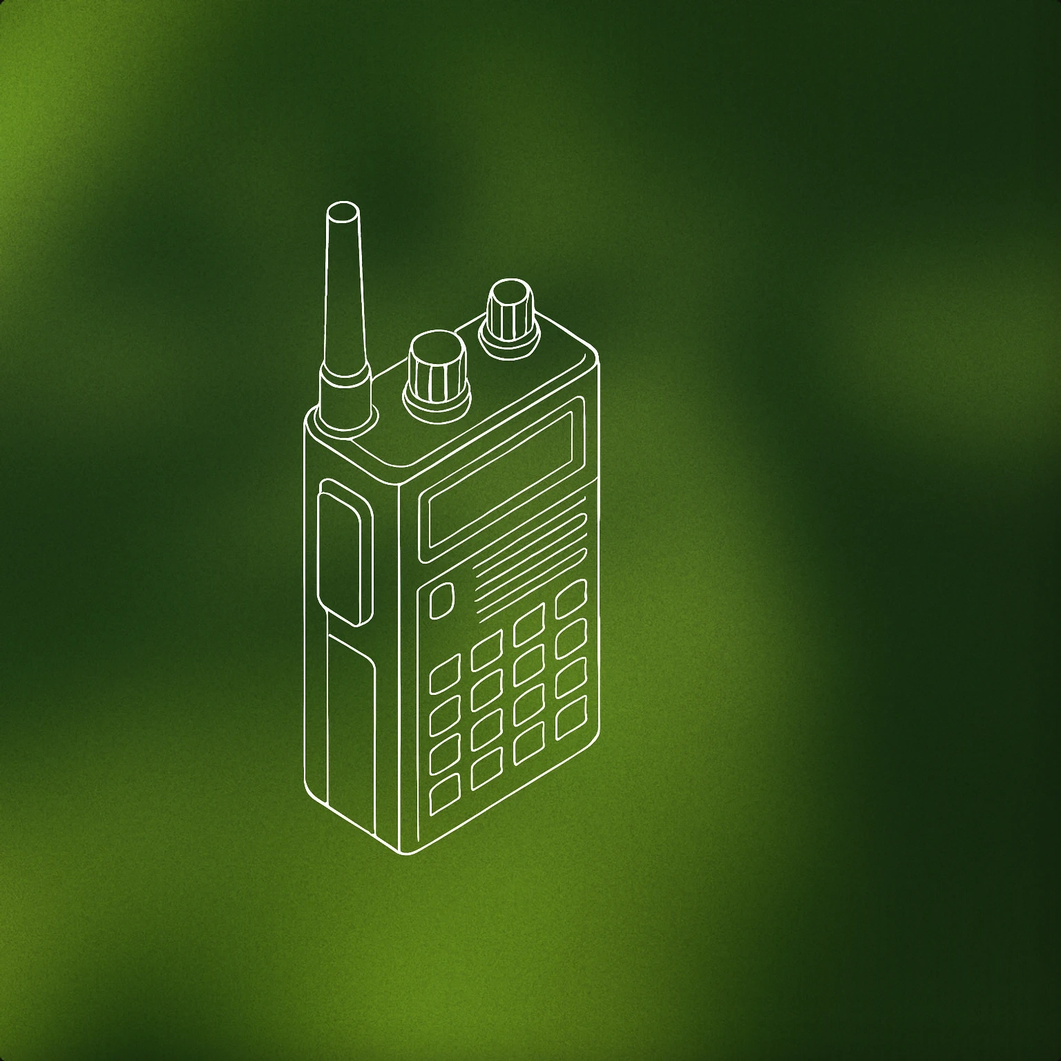 Cover of Handheld police radio transceiver with a prominent antenna and a push-to-talk button for Police Radio sound effects
