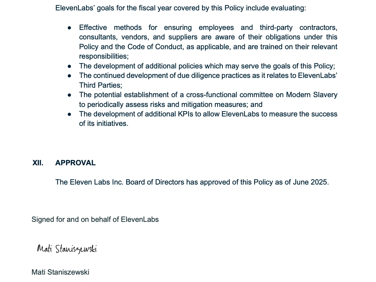 Page 8 of Modern Slavery Statement