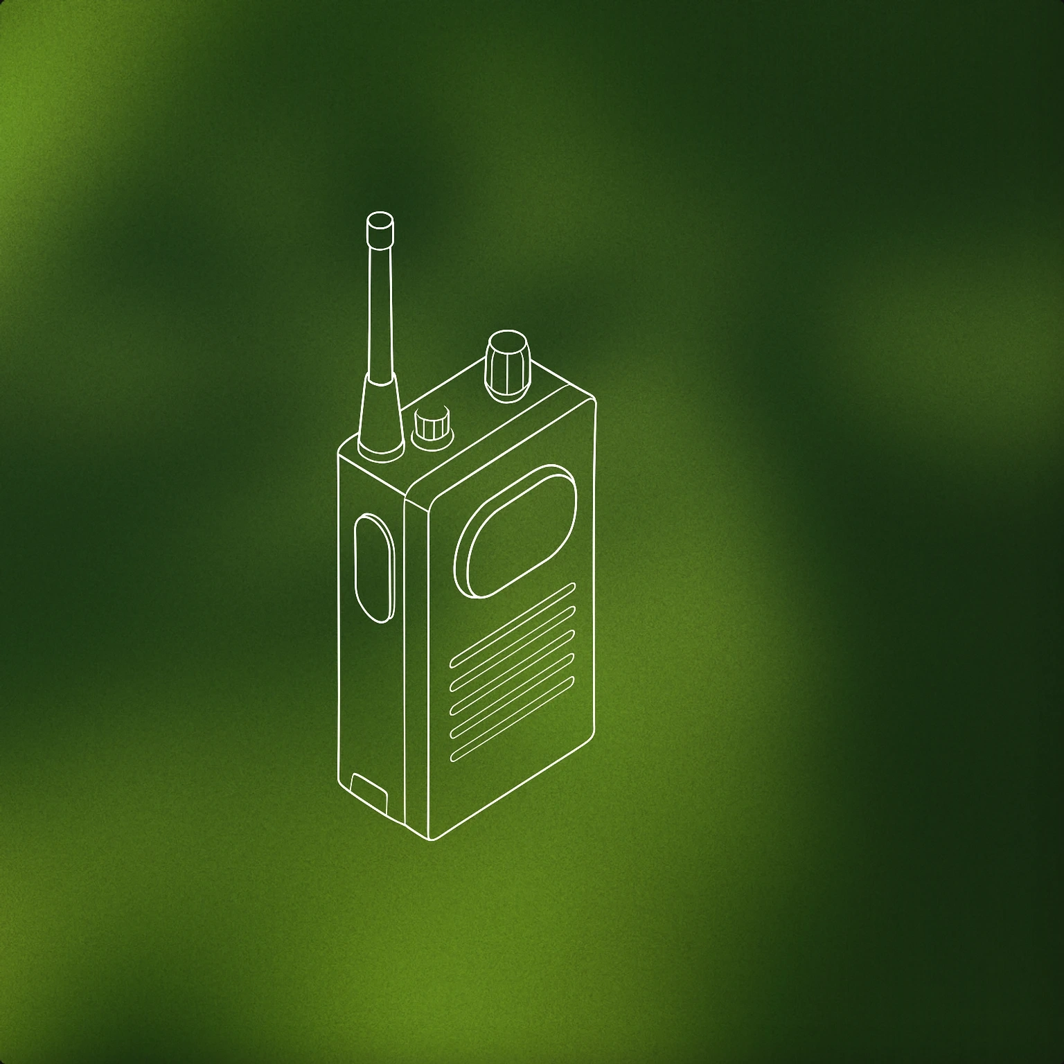 Cover of A classic handheld walkie talkie with a visible antenna and a single prominent push-to-talk button for Walkie Talkie sound effects