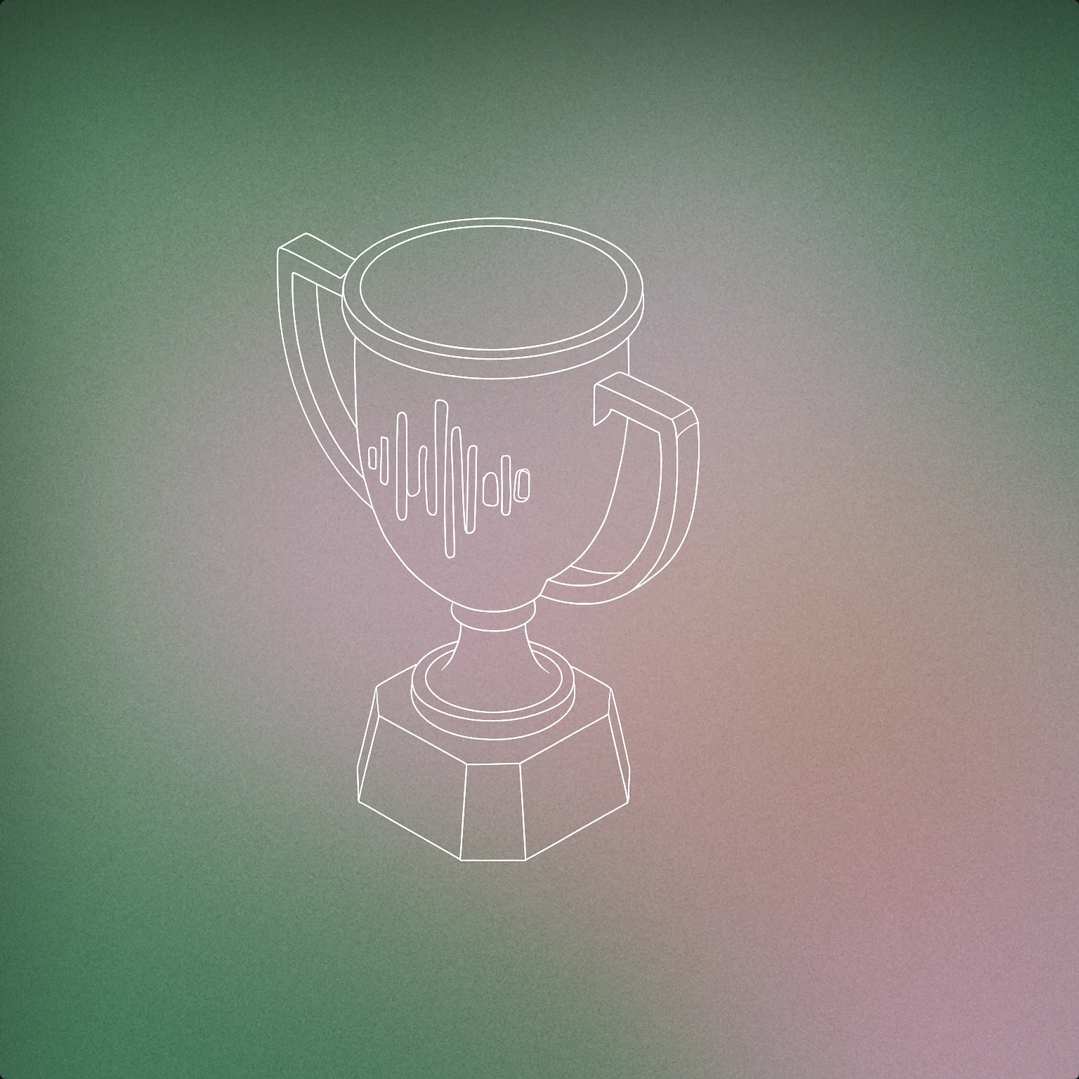 Cover of a trophy with stylized soundwave engravings on its surface for Victory sound effects