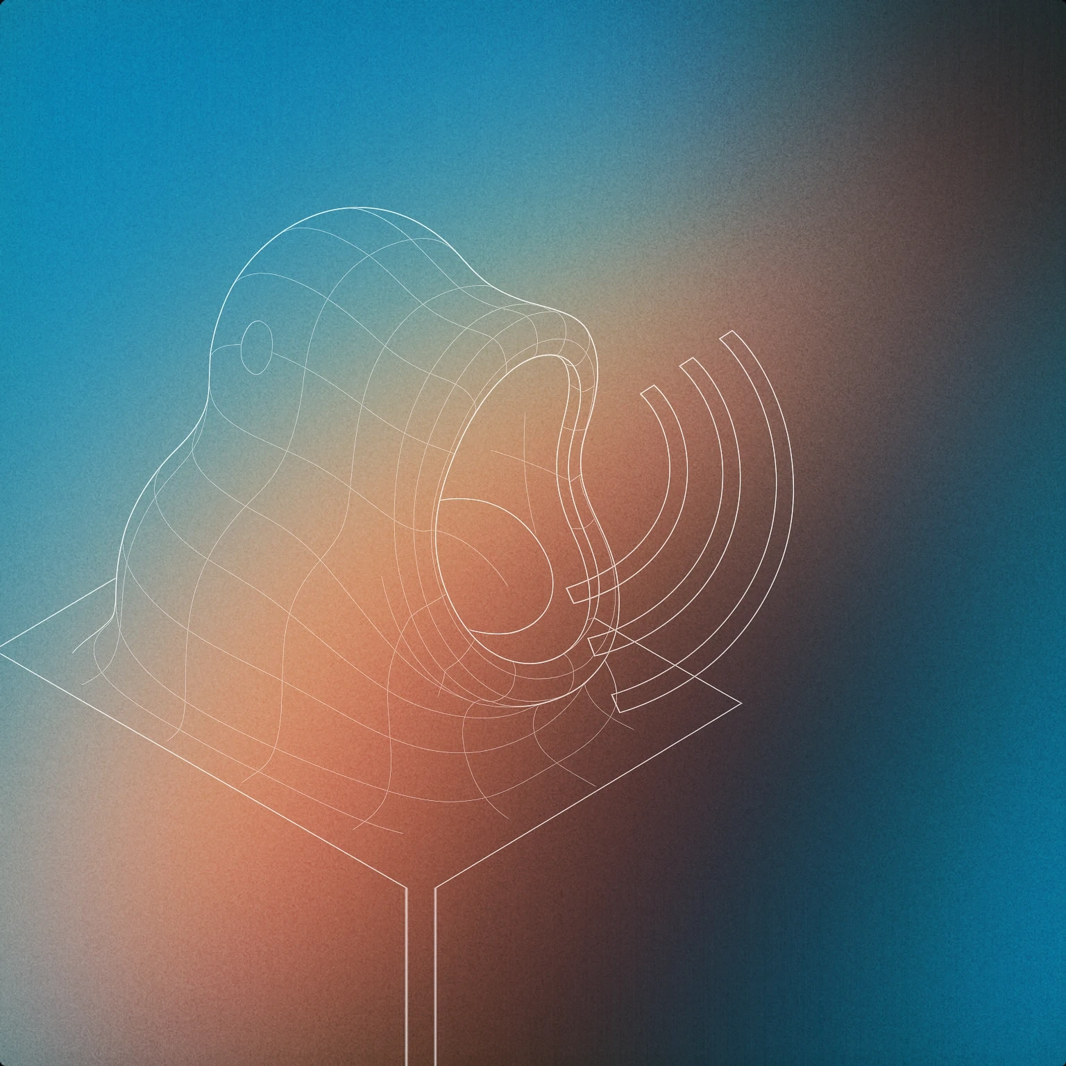 Cover of A large, abstract creature with a single, gaping mouth emitting stylized sound ripples for Monster sound effects