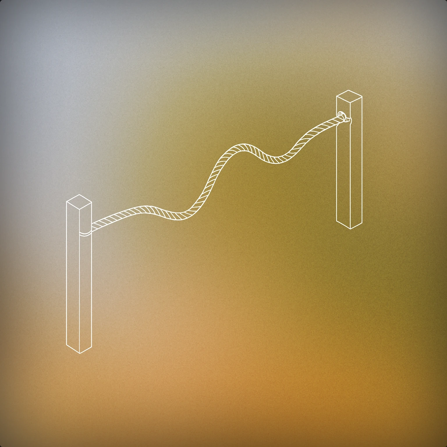 Cover of A taut rope suspended between two vertical posts, with a single visible wave traveling along its length for Rope Movement sound effects