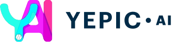 The YEPIC.ai logo with stylized "Y" and "A" in blue, pink, and teal colors.
