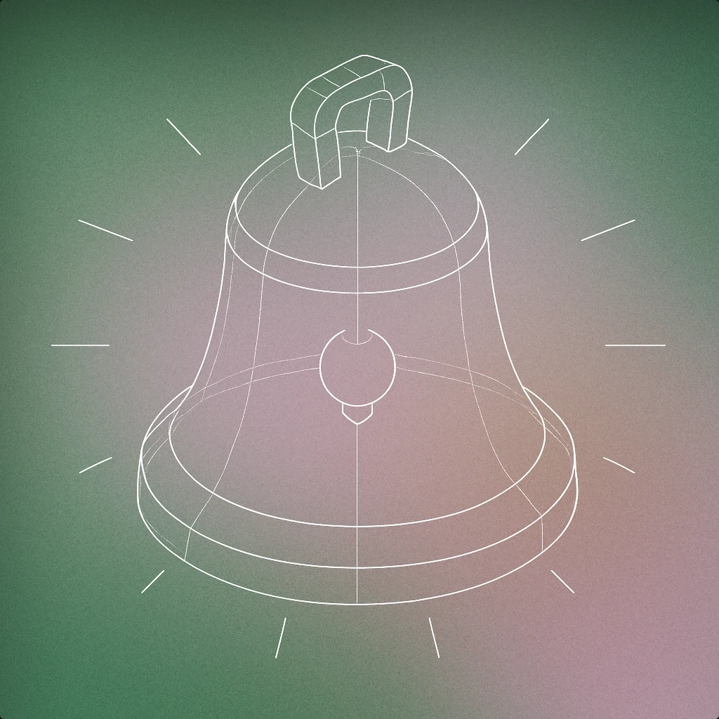 Cover of A single stylized bell with a subtle radiating aura for Sparkle sound effects