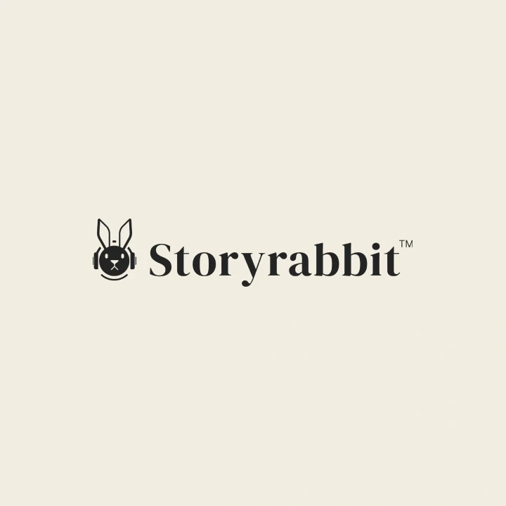 Storyrabbit logo with a rabbit wearing headphones.