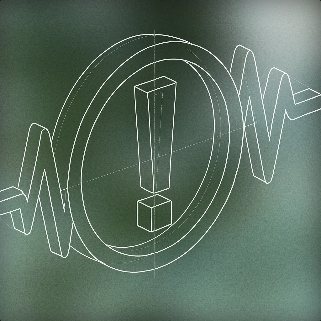 Cover of an exclamation mark inside a stylized soundwave circle for Warning sound effects