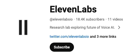 Research lab exploring future of Voice AI, with subscribe and social media links.
