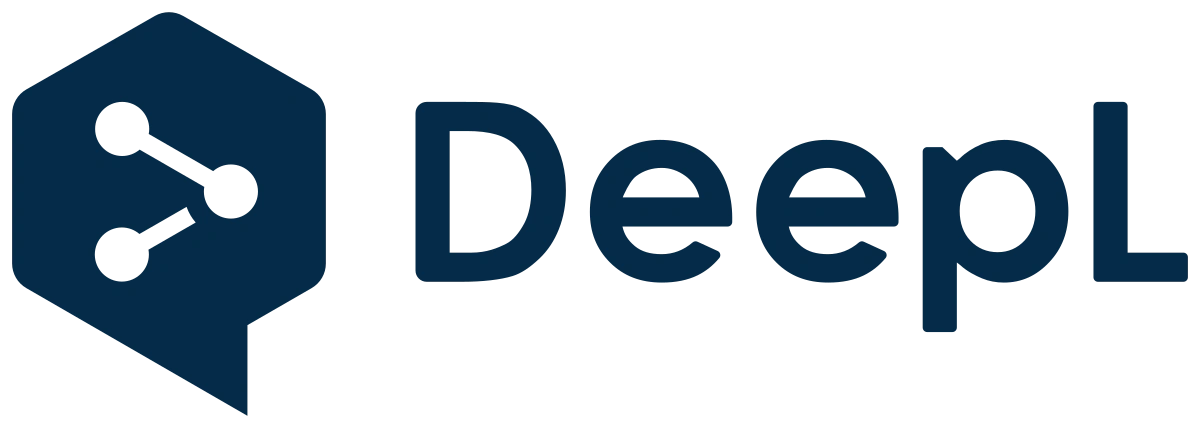 Deepl logo with a hexagon icon containing connected dots.