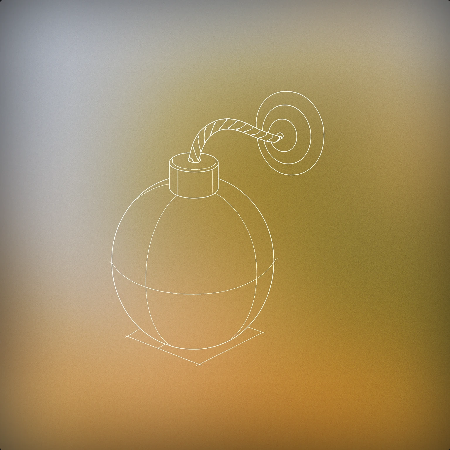 Cover of A classic round cartoon bomb with a lit fuse emitting stylized soundwave rings from the fuse tip for Bomb sound effects