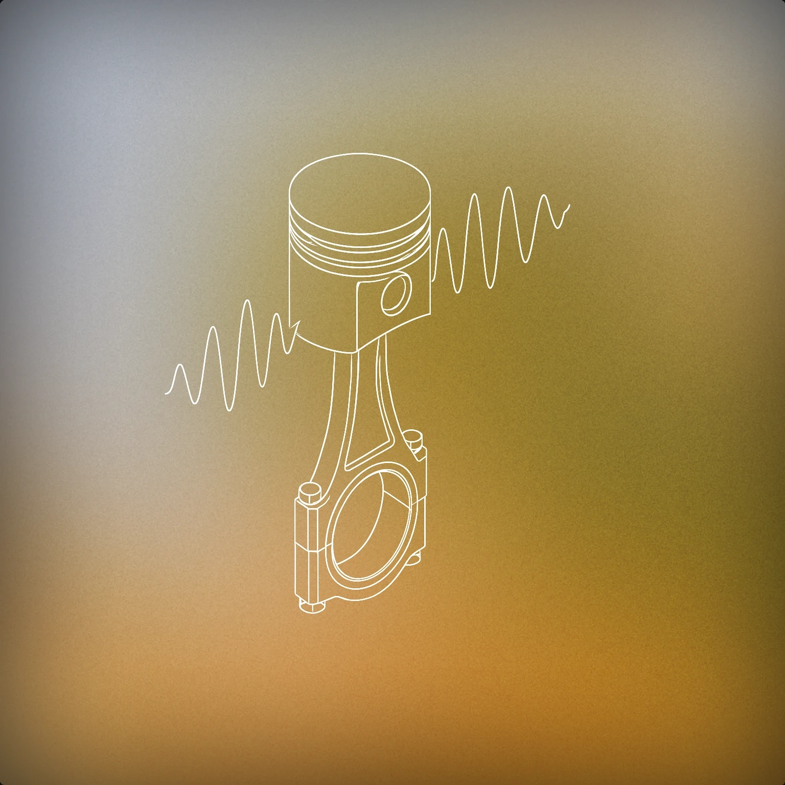 Cover of engine piston with stylized soundwave emanating from the cylinder for Combusion Motor sound effects