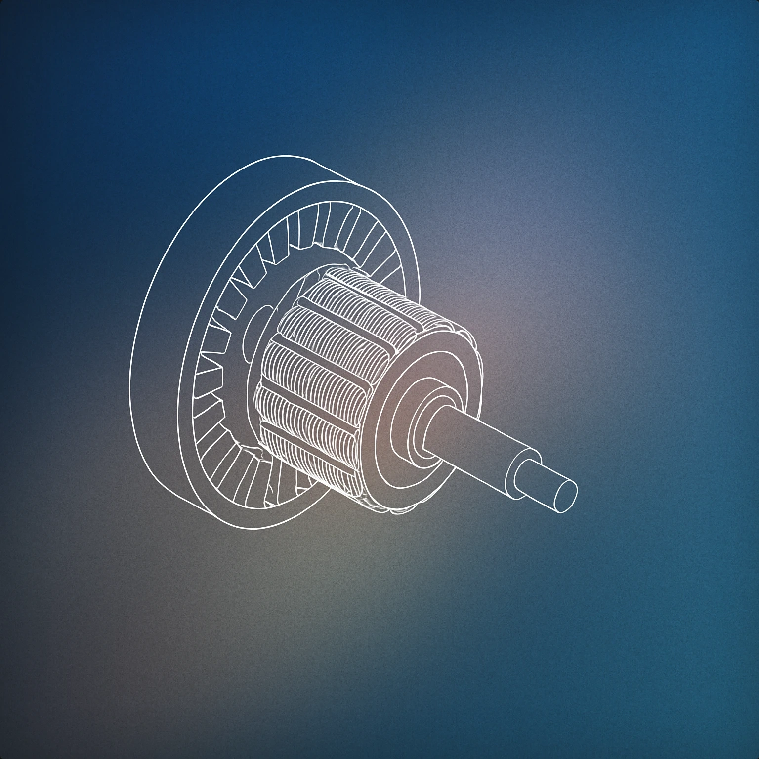 Cover of A stylized rotor and stator assembly with visible coils and a central shaft for Electric Motor sound effects
